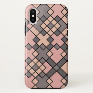 紫色のピンクの幾何学的パターン iPhone X ケース