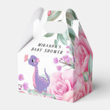 紫色のピンクの恐竜バタフライガールベビーシャワー