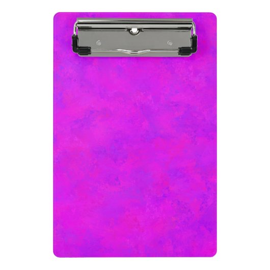 紫色のピンクの抽象芸術パターン ミニクリップボード (正面)