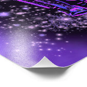 紫色のピンクの星空の夜に象のポスター フォトプリント            (角)