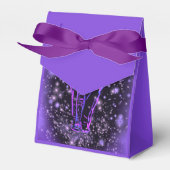 紫色のピンクの星空の夜に象の好意の箱 フェイバーボックス (正面サイド)