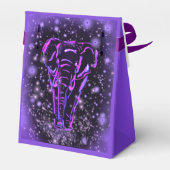 紫色のピンクの星空の夜に象の好意の箱 フェイバーボックス (裏面サイド)