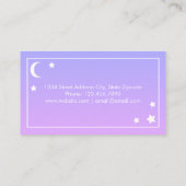 紫色のピンクの月及び星の名刺 名刺 (裏面)