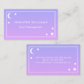 紫色のピンクの月及び星の名刺 名刺 (正面/裏面)