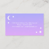 紫色のピンクの月及び星の名刺 名刺 (裏面)