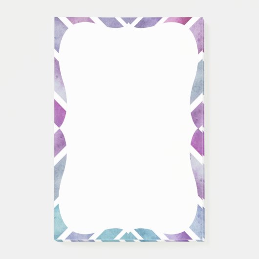 紫色のピンクの水の色のシェブロン幾何学的プリント ポストイット (正面)