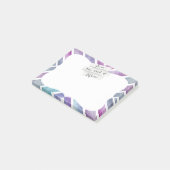 紫色のピンクの水の色のシェブロン幾何学的プリント ポストイット (アングル)