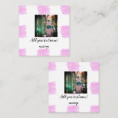 紫色のピンクの水の色の父の息子のパパ追加イメージテ スクエア名刺 (正面/裏面)