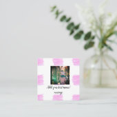 紫色のピンクの水の色の父の息子のパパ追加イメージテ スクエア名刺 (スタンド正面)