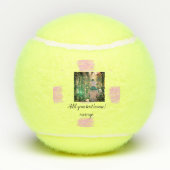 紫色のピンクの水の色の父の息子のパパ追加イメージテ テニスボール (裏面)