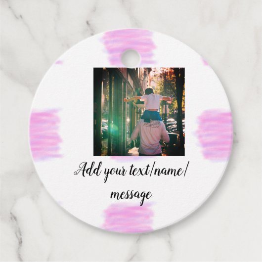 紫色のピンクの水の色の父の息子のパパ追加イメージテ フェイバータグ (正面)