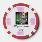 紫色のピンクの水の色の父の息子のパパ追加イメージテ ポーカーチップ (裏面)