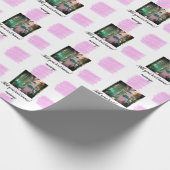 紫色のピンクの水の色の父の息子のパパ追加イメージテ ラッピングペーパー (角)