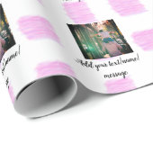 紫色のピンクの水の色の父の息子のパパ追加イメージテ ラッピングペーパー (ロールコーナー)