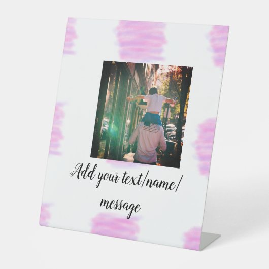 紫色のピンクの水の色の父の息子のパパ追加イメージテ 台座サイン (正面)