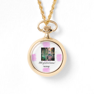 紫色のピンクの水の色の父の息子のパパ追加イメージテ 腕時計