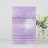 紫色のピンクの渦巻き型ひな形（オプションの線を含む） 便箋 (スタンド正面)
