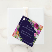 紫色のピンクの濃い青のはっきりしたカラフルフローラ結婚の フェイバータグ (インサイチュ)