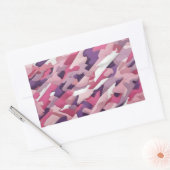 紫色のピンクの白いカモフラージュ 長方形シール (封筒)