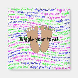 紫色のピンクの緑のスクリプトが白で足の指を動かす マグネット