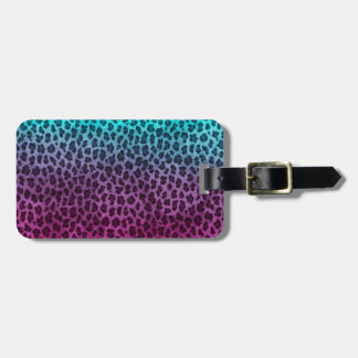 紫色のピンクの緑のチータのプリント ラゲッジタグ