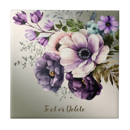 紫色のピンクの花が金色にエレガントなる タイル