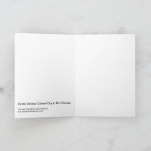 紫色のピンクの花の中国語によって頂点に達される犬 カード (内部)