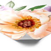 紫色のピンクの花の定年パーティーウェルカムサイン ポスター (角)