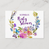 紫色のピンクの花ブックリクエスト招待状挿入 エンクロージャーカード (裏面)