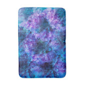 紫色のピンクの花柄デジタルデザインアート バスマット (正面縦)