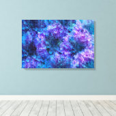 紫色のピンクの花柄リッチスタイルデザインアート キャンバスプリント (インサイチュ (ウッドフロア))