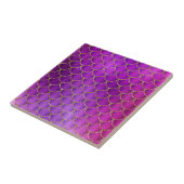 紫色のピンクの虹色の人魚のパタはかりで測ーン タイル (側面)