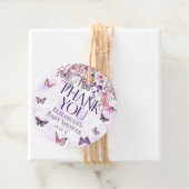 紫色のピンクの蝶とワイルドフラワーベビーシャワー フェイバータグ (インサイチュ)