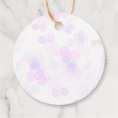 紫色のピンクの蝶とワイルドフラワーベビーシャワー フェイバータグ (裏面)