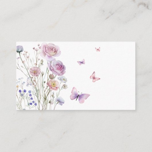 紫色のピンクの蝶どのようにママの腹の大きさ エンクロージャーカード (裏面)