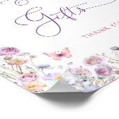 紫色のピンクの蝶のワイルドフラワーカードとギフト ポスター (角)