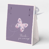 紫色のピンクの蝶パーソナライズされた フェイバーボックス (裏面サイド)