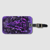 紫色のピンクの象の荷物タグ ラゲッジタグ (正面横)