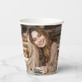 紫色のピンクの野花30th誕生日の写真 紙コップ (裏面)