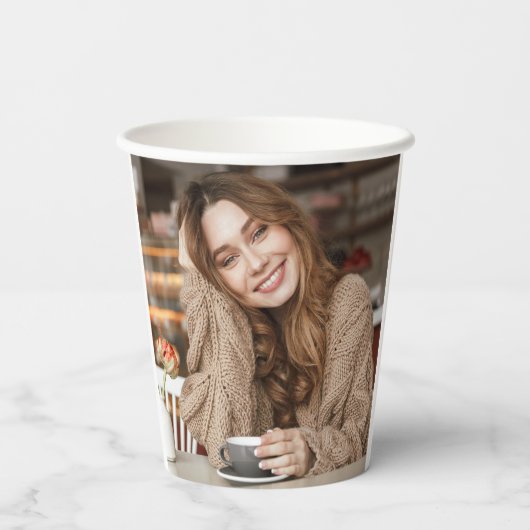 紫色のピンクの野花30th誕生日の写真 紙コップ (裏面)