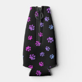 紫色のピンクの青い手が黒にパターンを印刷 ボトルクーラー (裏面)