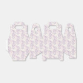 紫色のピンクの鳥パターン(の模様が)ある結婚式の引き出物箱 フェイバーボックス (折り畳みなし)