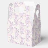 紫色のピンクの鳥パターン(の模様が)ある結婚式の引き出物箱 フェイバーボックス (オープン)