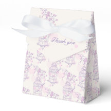 紫色のピンクの鳥感謝していあなたの結婚式の引き出物テントボックス