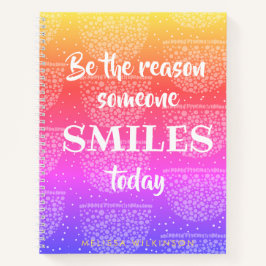 紫色のピンクの黄色グラデーションの虹 – 名前を追加 ノートブック