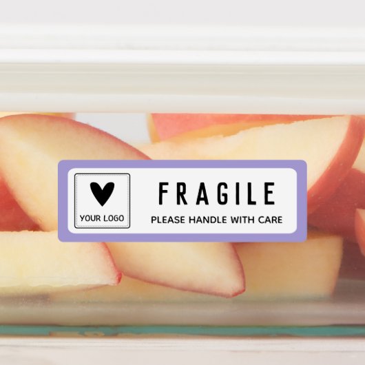 紫色のピンクの黄色縁どの壊れやすいビジネスロゴ ラベル (貼付)