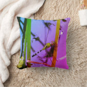 紫色のピンクの黄色:緑色のトンボ、虹 クッション (ブランケット)