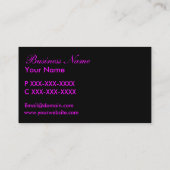 紫色のピンクの黒いシマウマのストライブ柄のカスタム・カード 名刺 (裏面)