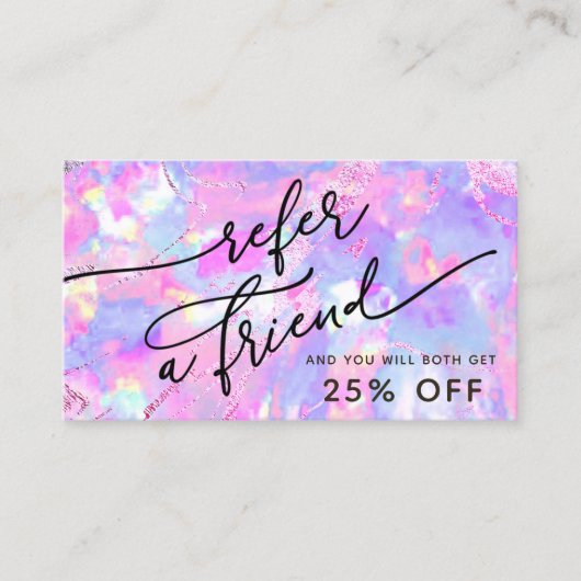 紫色のピンクのopalテクスチャ参照カード 名刺 (正面)