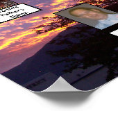 紫色のピンクイエローサンセットフォト2ファミリーツリー ポスター (角)